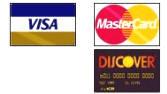 Credit Cards- Visa, MasterCard, American Express and Discover
